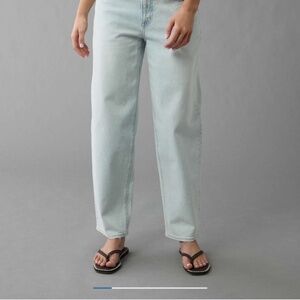 AE light denim barrel jeans